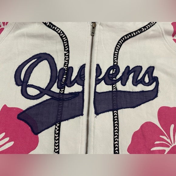 NWT We The Free Royals Hoodie Jacket S Ivory Combo Embroidered Oversized - Picture 7 of 13